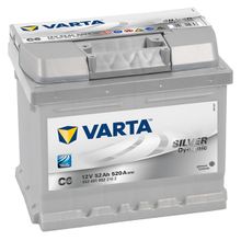 Аккумулятор автомобильный Varta Silver Dynamic C6 6СТ-52 обр. (низкий) 207x175x175