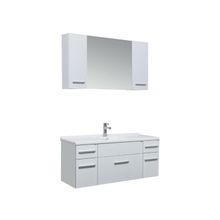 Aquanet Мебель для ванной Данте 110 зеркало камерино, 2 шкафа и светильник (белый) - Шкаф к зеркалу Данте 25 L