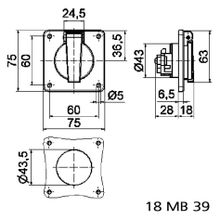 Bals Панельная розетка Schuko Bals 7140 250 В 16 А 3 полюса IP54 винтовые клеммы синяя