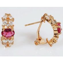 Серьги с корундом "Кабошон с косичкой"