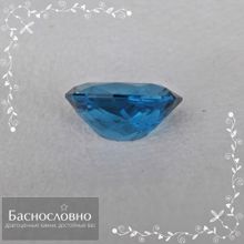 Синий топаз (оттенок london blue) из Бразилии огранка в Баснословно смешанный овал 19,04x14,05мм 17,61 карата