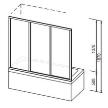 Шторка для ванной Ravak AVDP3 (40VV010241) (170 см) полистирол Rain, профиль белый