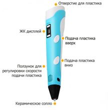 3D Pen-2 3D ручка с LCD дисплеем, голубой