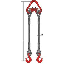 Стропы канатные 2 СК, 2,5т 15 мм, длина 2 м, двухветвевые  стропы