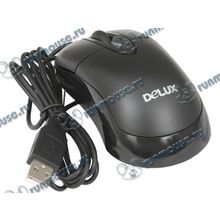 Оптическая мышь Delux "DLM-312", 2кн.+скр., черный (USB) (ret) [113470]