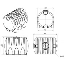 Емкость пластиковая горизонтальная HR 2000