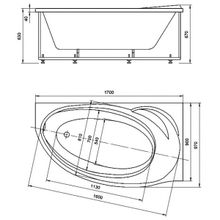 Aquatek Акриловая ванна Бетта 170 R