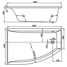 Акриловая ванна Vagnerplast  Veronela asymetric 160 L R