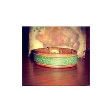 Кожаный браслет "строгость в зеленом"