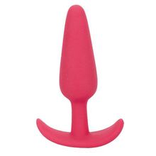 Розовая анальная пробка из силикона SMILING BUTT PLUG - 8,9 см. Розовый