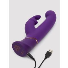 Фиолетовый вибратор Greedy Girl Power Motion Thrusting Rabbit Vibrator - 21,6 см.