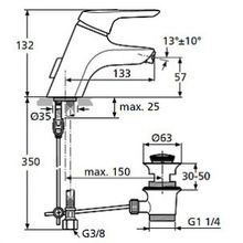 Смеситель Ideal Standard CeraMix Blue A5655AA для биде