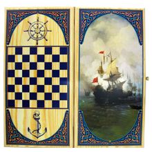 Нарды + Шашки Тульские "Парусник" средние