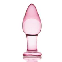 Стеклянная анально-вагинальная пробка - 11 см. Розовый