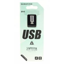 Адаптер Borofone BV5 micro usb to Lighting adapter, серебро