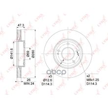Диск Тормозной | Перед Прав Лев | LYNXauto арт. BN1051