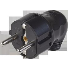 Вилка угловая   с заземлением, 16А IP20, черный, EVP11-16-01-K02 | код. EVP11-16-01-K02 |  IEK