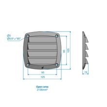 Roca Решетка вентиляционная без фланца Roca 480812 125 x 125 мм матовая черная