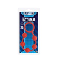 Dream Toys Красная анальная цепочка MENZSTUFF BUTT BEADS - 23 см. (красный)