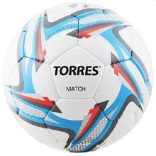 Мяч футбольный Torres Match р.5 Бело-серебристо-голубой