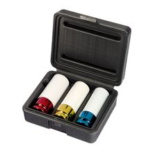 Набор ударных головок для литых дисков, шестигранные, удлиненные, 1 2, CrMo, 3шт 17, 19, 21 мм Gross 13513