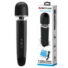 Черный вибратор-жезл Charming Massager Plus - 29 см. (246763)