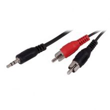 Кабель аудио 3.5 stereo plug -> 2 RCA plug, 3 м, черный, Premier (5-034)