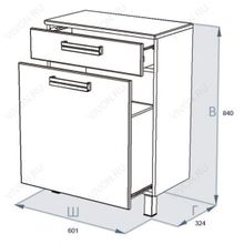 Triton Комод Ника 60 с 1 ящиком и б к