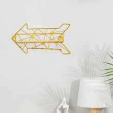 Вешалка настенная с полкой Стрелка, с подсветкой, 5 крючков, золото