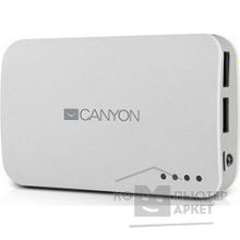 Canyon CNE-CPB78W White color portable battery charger with 7800mAh, micro USB input 5V 1A and USB output 5V 1A max.