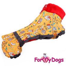 Комбинезон для таксы водонепроницаемый ForMyDogs желтый девочка FW276-2014AF