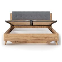 Алмаз. Любимый дом Марта-2 Кровать 1600 (с ПМ и мягкой накладкой, точечная утяжка Neo 25) (Дуб Золотой Глубокий серый)