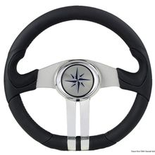 Osculati Baltic black steering wheel silver chrome spokes, 45.158.30