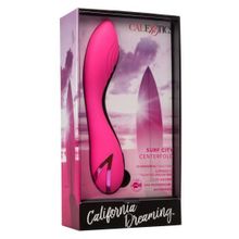 California Exotic Novelties Розовый вибратор Surf City Centerfold с пульсирующим воздействием - 16 см. (розовый)