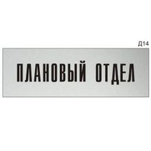 Информационная табличка «Плановый отдел» на дверь прямоугольная Д14 (300х100 мм)