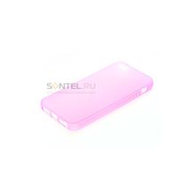 Силиконовая накладка матовая для iPhone 5, розовая 00021023
