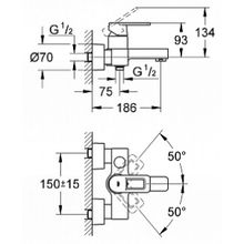 Смеситель Grohe Quadra 32638000 для ванны с душем