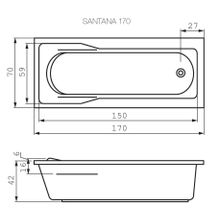 Акриловая ванна Cersanit SANTANA 170 WP-SANTANA*170-W 170х70