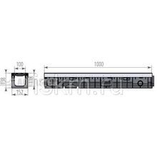 Лоток водоотводной пластиковый  с решеткой DN100 H138 для дренажных систем