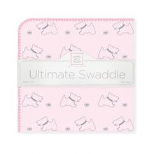 SwaddleDesigns Ultimate Gray Doggie розовая