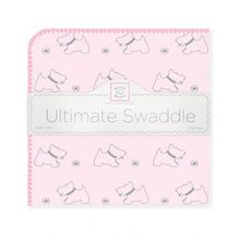 SwaddleDesigns Ultimate Gray Doggie розовая