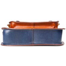 Современный портфель Сатчел коричнево-синий