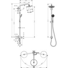 Душевая система Hansgrohe Croma 220 Showerpipe Reno (27224000) (220 мм)