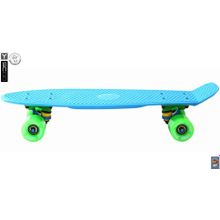 401-B Скейтборд Y-SCOO Fishskateboard 22" винил 56,6х15 с сумкой BLUE green