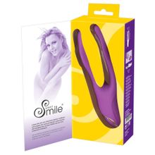 Фиолетовый вибромассажер с двумя отростками Sweet Smile Double Vibrator - 18,7 см. Фиолетовый