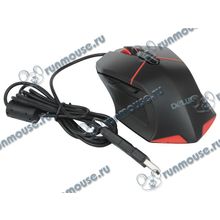 Оптическая мышь Delux "M601", 5кн.+скр., черно-красный (USB) (ret) [134780]