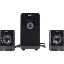 Колонки SVEN MS-2000 Black (2x11W +Subwoofer 18W, дерево, SD, FM, ПДУ)