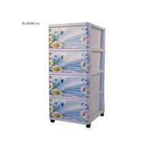 Dunya Plastik 0403-4 Комод с рисунком ромашка