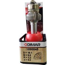 Фреза Dimar 1090045 фаска радиусная R3,2 D19,1x9,5 L59 подшипник, хвостовик 8