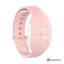 Розовое виброяйцо с нежно-розовым пультом-часами Wearwatch Egg Wireless Watchme (244520)